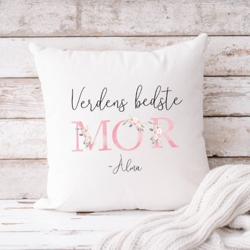 morsdags gave, gave til mor, mors dags gave, morsdag gave, gave til mor, personliggave til mor, gave mor, pude med navn, pude navn, pudebetræk navn, personlig pude
