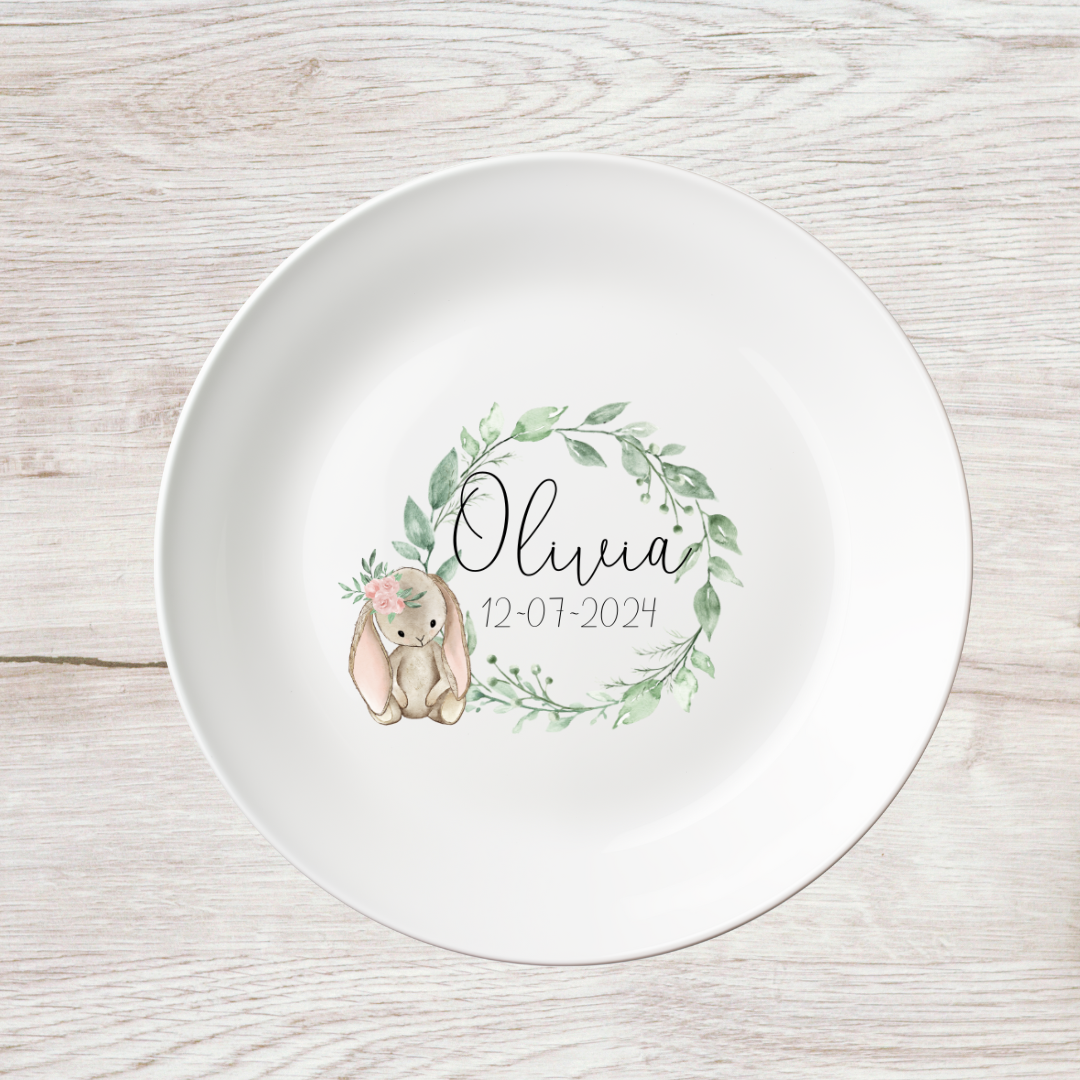 Dåbsgave, Tallerken med navn