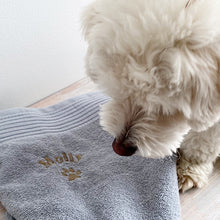 Indlæs billede til gallerivisning hundehåndklæde med navn, hund håndklæde navn, hunde håndklæde,håndklæde til hund, håndklæde til hunde
