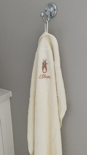 Håndklæde med navn, håndklæde navn, peter kanin håndklæde